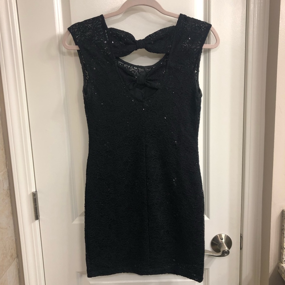 Forever 21 Black Lace & Sequin Cocktail Dress